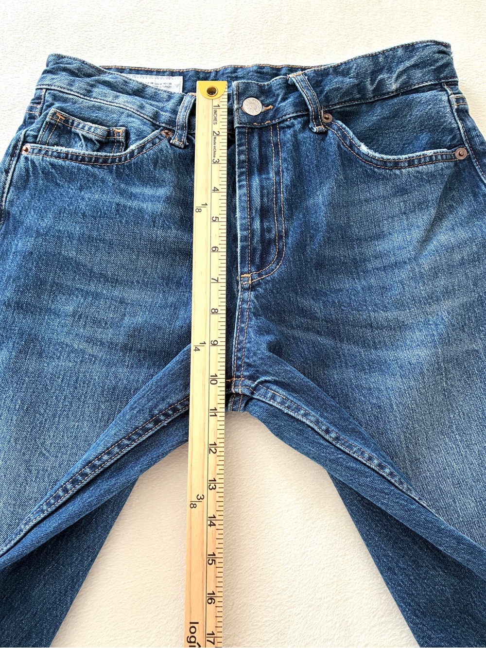 ZARA Wide Leg Jeans Size 6 High Rise 29/33 Medium Wash 100% Cotton Relaxed Denim - Picture 10 of 15